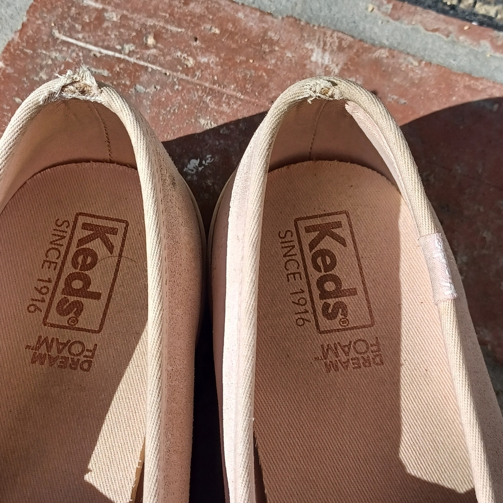 Keds Double Decker Suede Taupe Pink Dream Foam Slip-On Sneaker 8 Loafer preppy - Picture 8 of 12